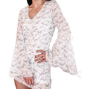 SHOW ME YOUR MUMU Wild Horses Mini Dress White Size Medium Rare